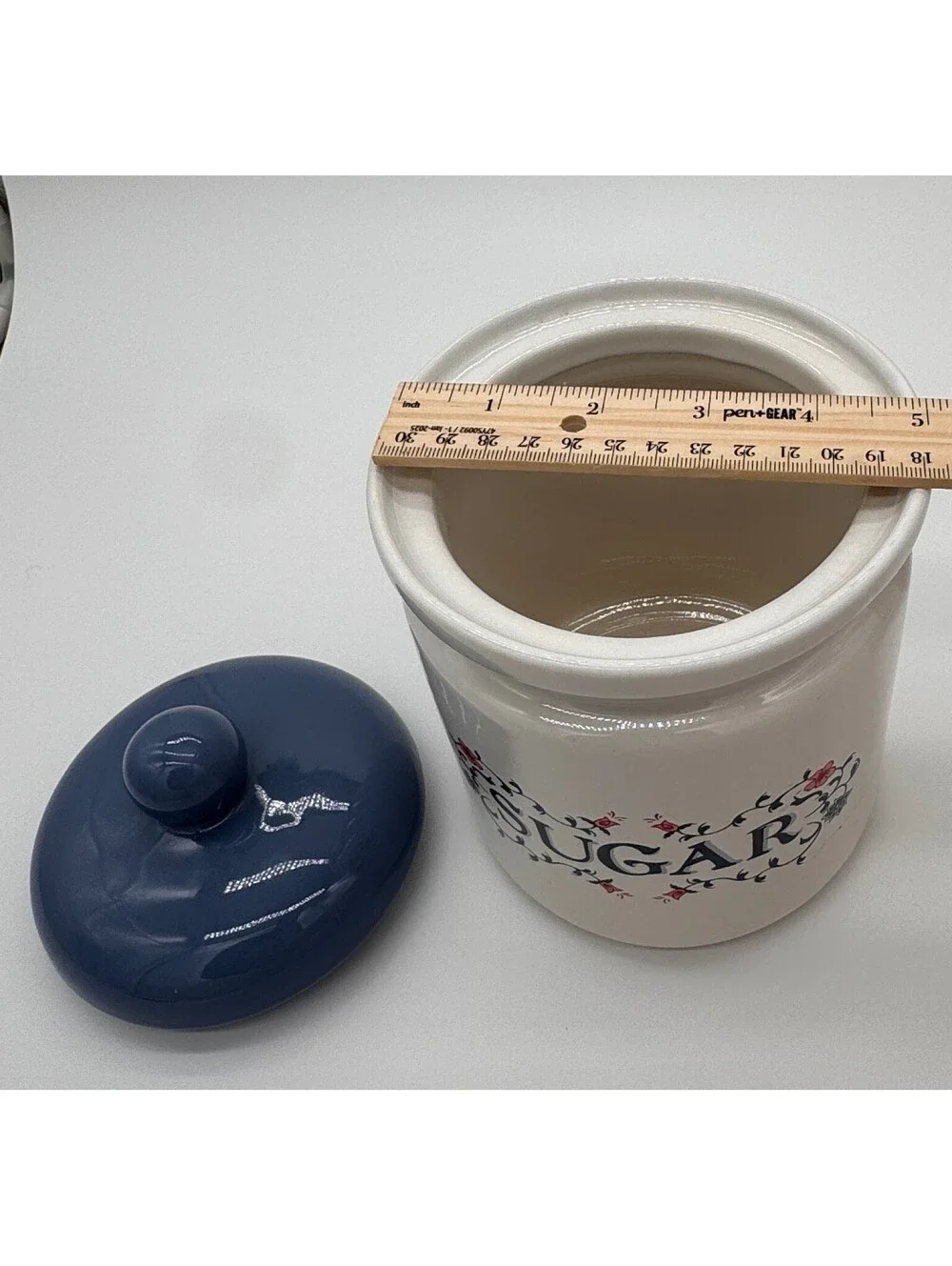 Vintage Jay Imports Cottagecore Ceramic Sugar Canister (cracked)